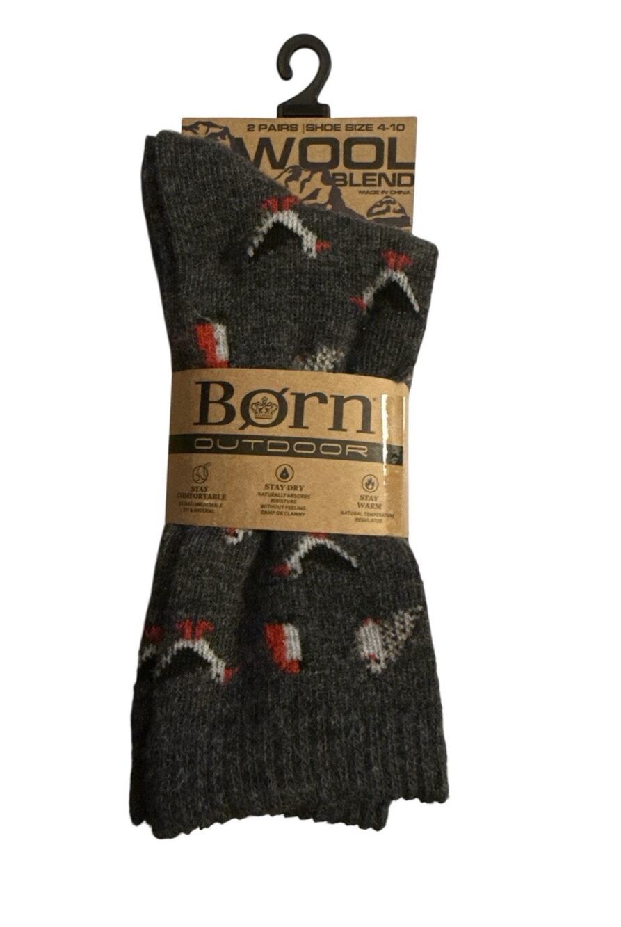 NWT Born Outdoor Wool Blend Socks Animal Themed & Striped Women 4-10